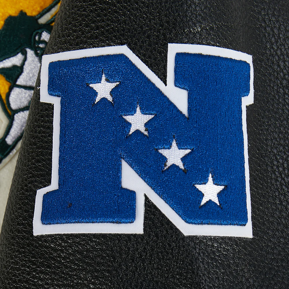 NFL GREEN BAY PACKERS RETRO CLASSIC LITTLE BOY'S RIB WOOL VARSITY JACKET (EGGSHELL/ BLACK) - Image 10