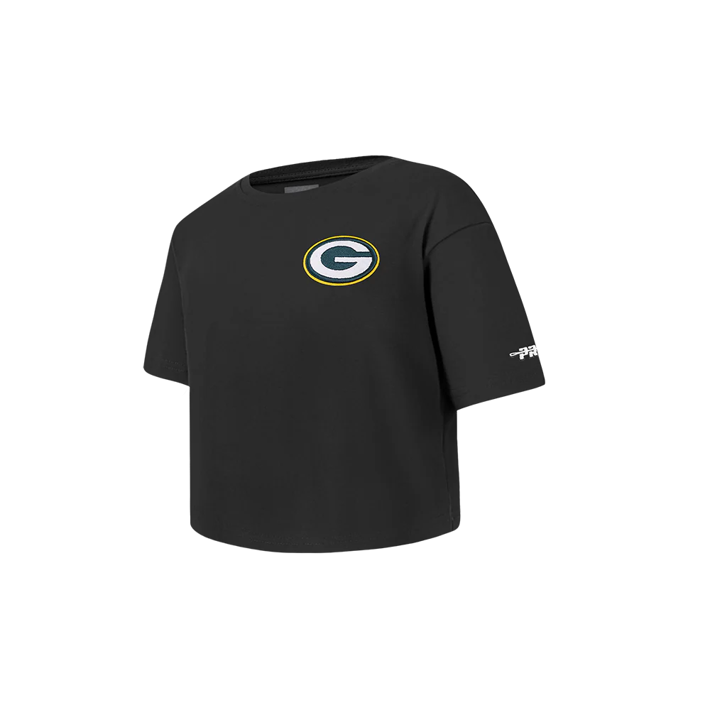 NFL GREEN BAY PACKERS CLASSIC LITTLE GIRLS SHORT SLEEVE BOXY TEE (BLACK) - Image 3