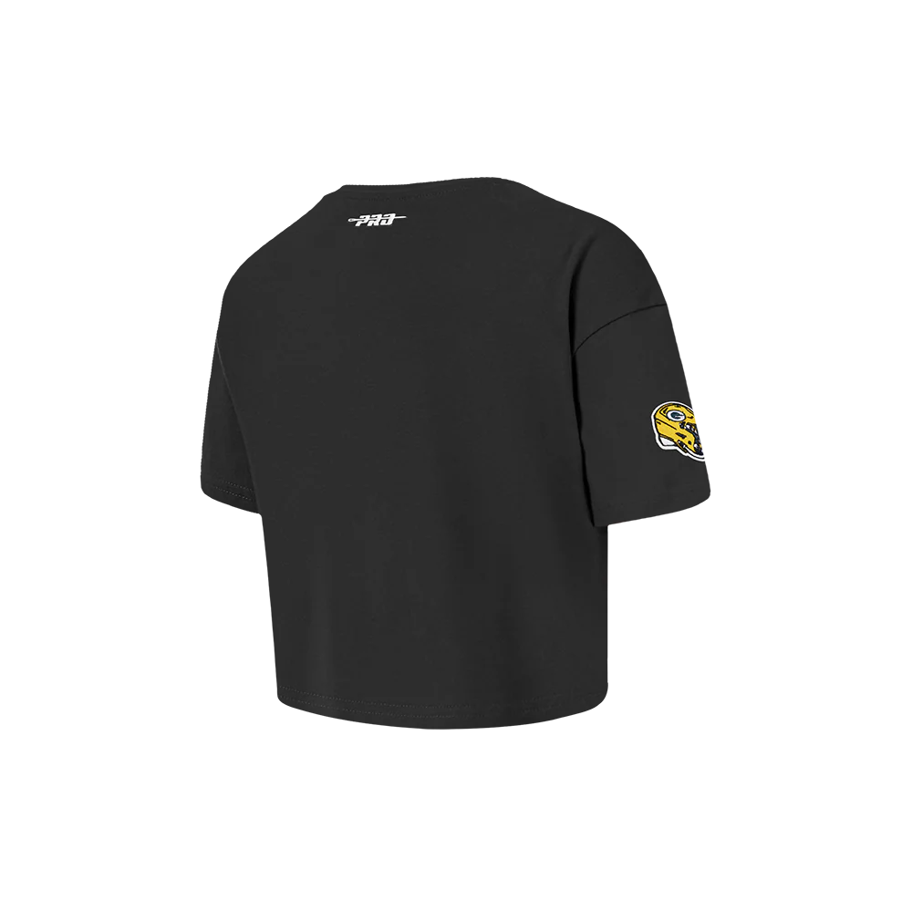 NFL GREEN BAY PACKERS CLASSIC LITTLE GIRLS SHORT SLEEVE BOXY TEE (BLACK) - Image 4
