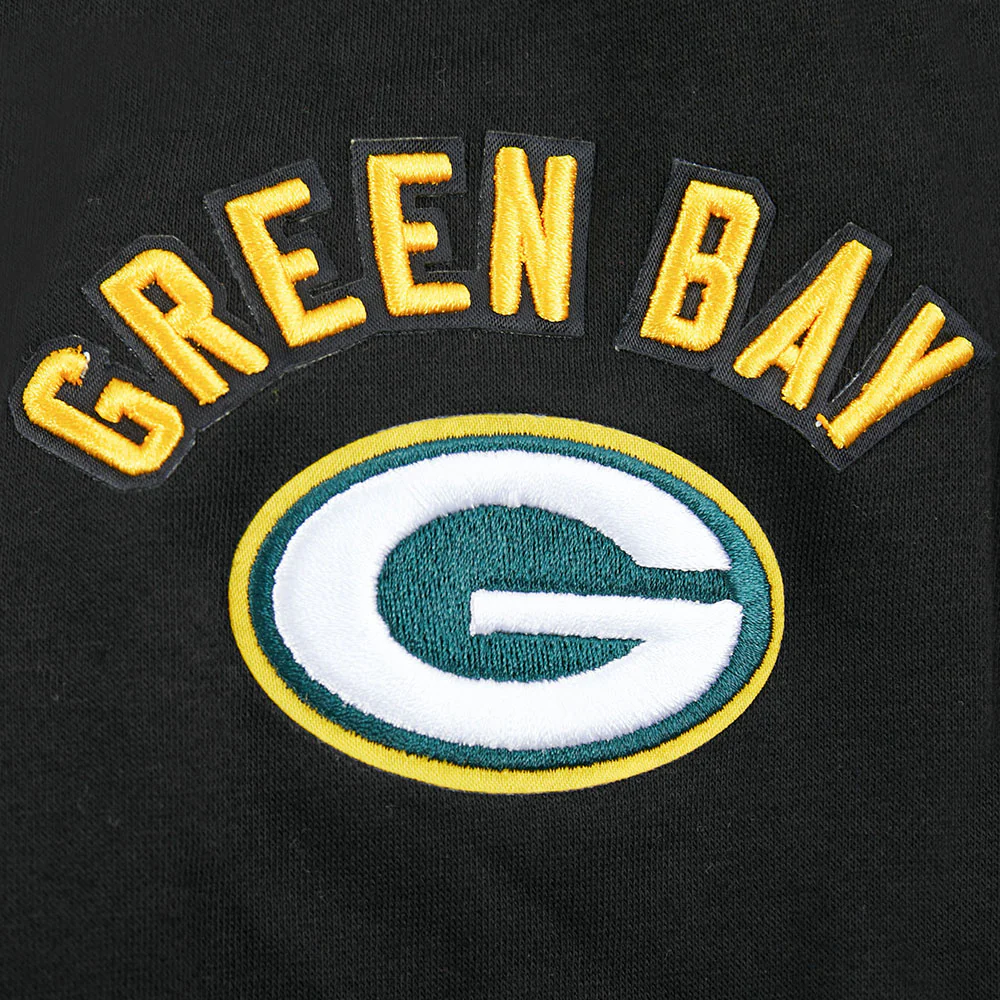 NFL GREEN BAY PACKERS CLASSIC LITTLE GIRLS  FLEECE FULL ZIP HOODIE (BLACK) - Image 8