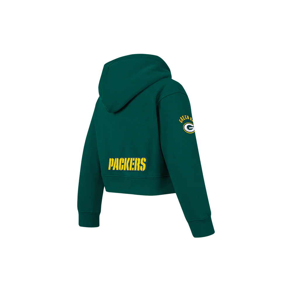 NFL GREEN BAY PACKERS CLASSIC LITTLE GIRL'S FLC FZ HOODIE (FOREST GREEN) - Image 4