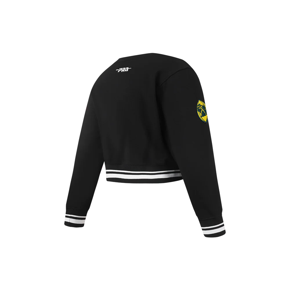 NFL GREEN BAY PACKERS RETRO CLASSIC LITTLE GIRLS RIB FLEECE CREWNECK (BLACK) - Image 6