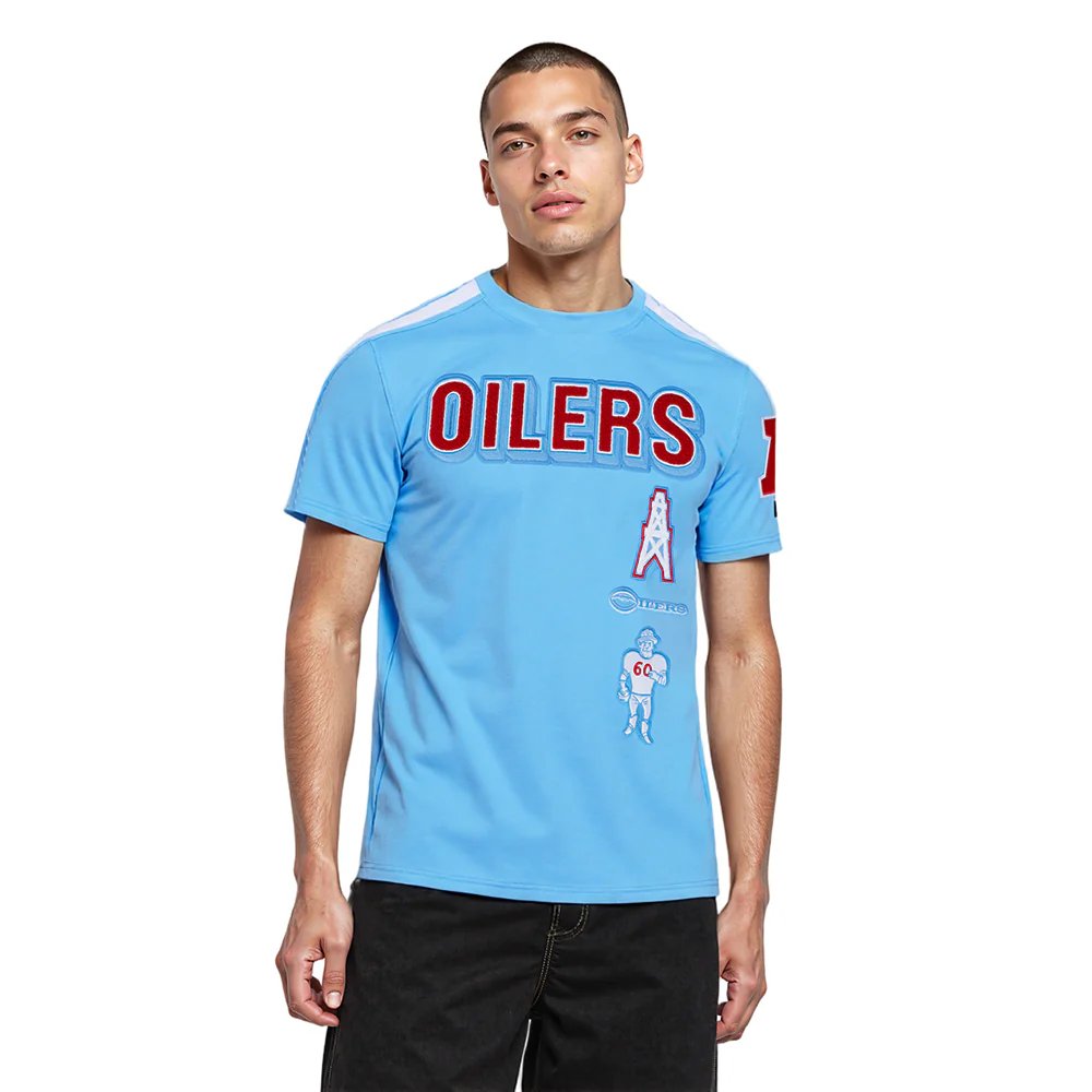 NFL HOUSTON OILERS RETRO CLASSIC MEN'S STRIPED TEE (UNIVERSITY BLUE) - Image 7