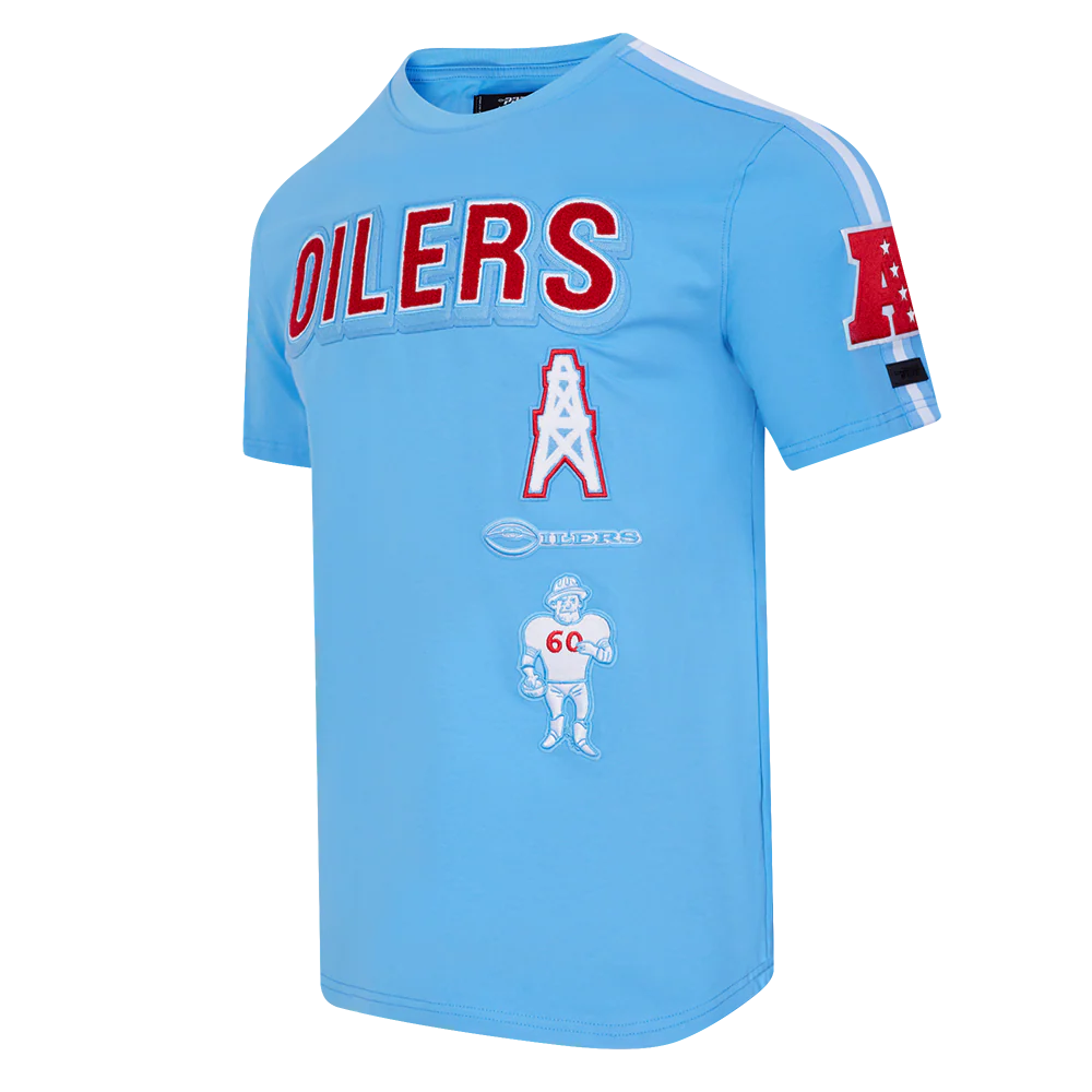 NFL HOUSTON OILERS RETRO CLASSIC MEN'S STRIPED TEE (UNIVERSITY BLUE) - Image 9