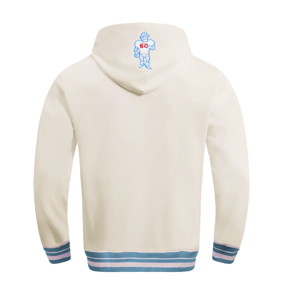 NFL HOUSTON OILERS RETRO CLASSIC MEN'S PULLOVER HOODIE (EGGSHELL/ UNIVERSITY BLUE) - Image 3