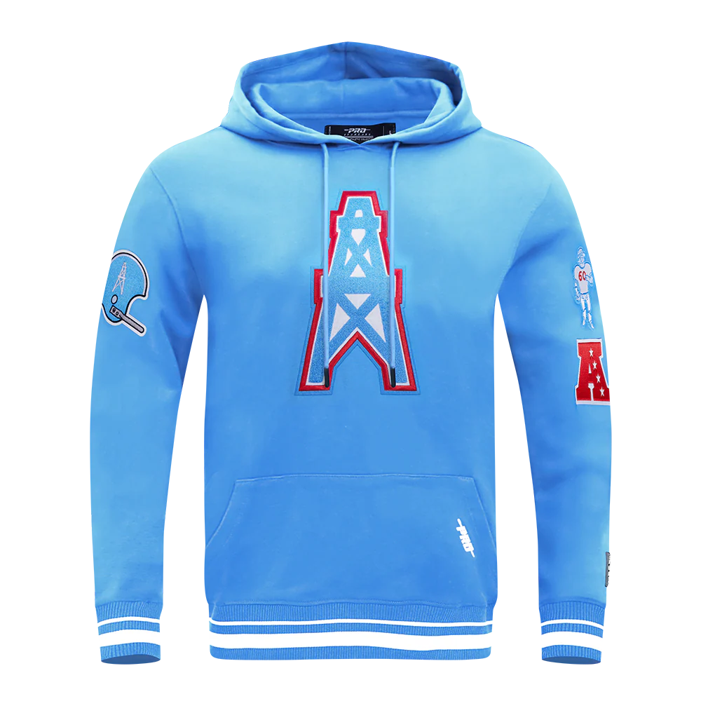 NFL HOUSTON OILERS RETRO CLASSIC MEN'S PULLOVER HOODIE (UNIVERSITY BLUE)