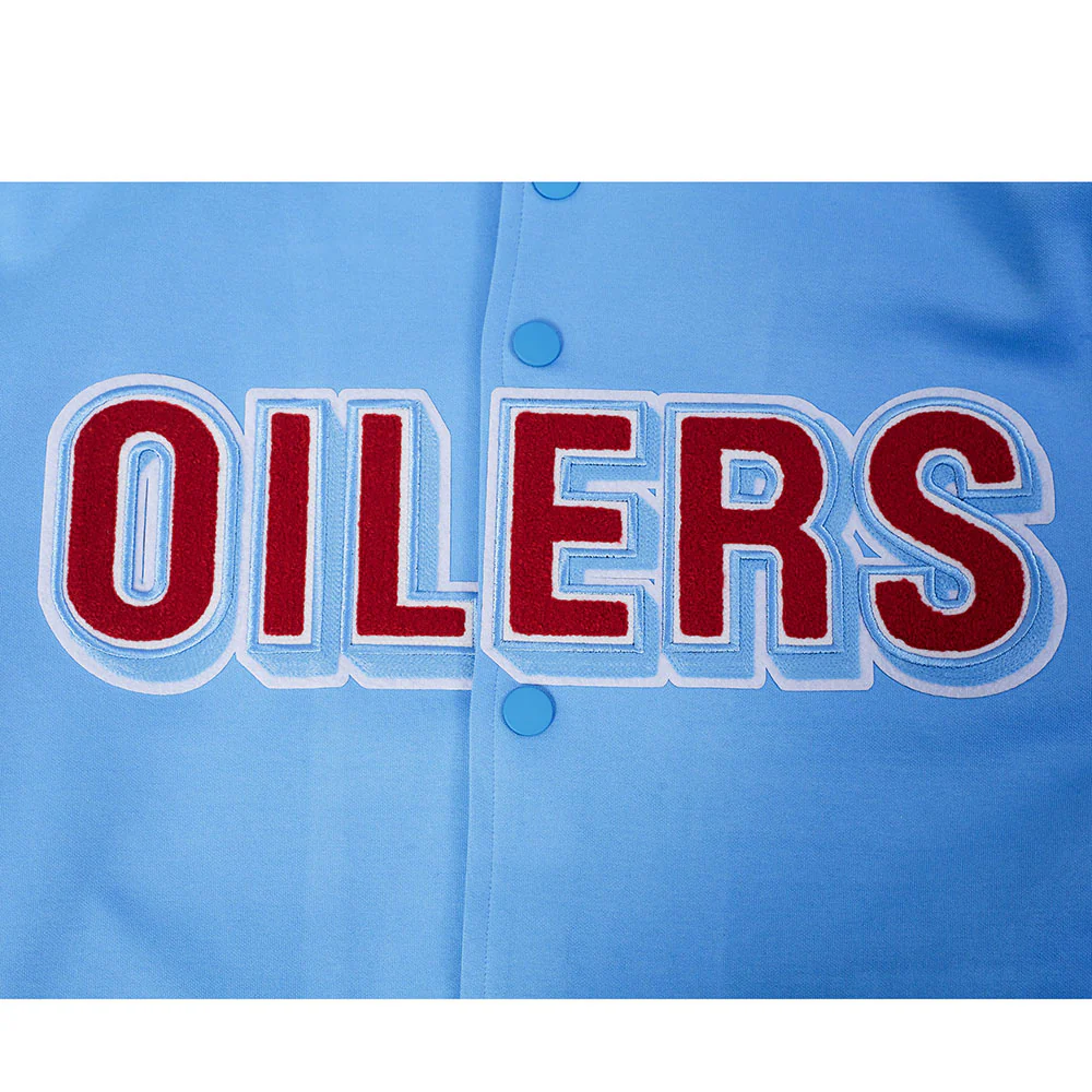 NFL HOUSTON OILERS PRO GAME DAY MEN'S RETRO JACKET (UNI BLUE/ ROYAL BLUE/ RED) - Image 10