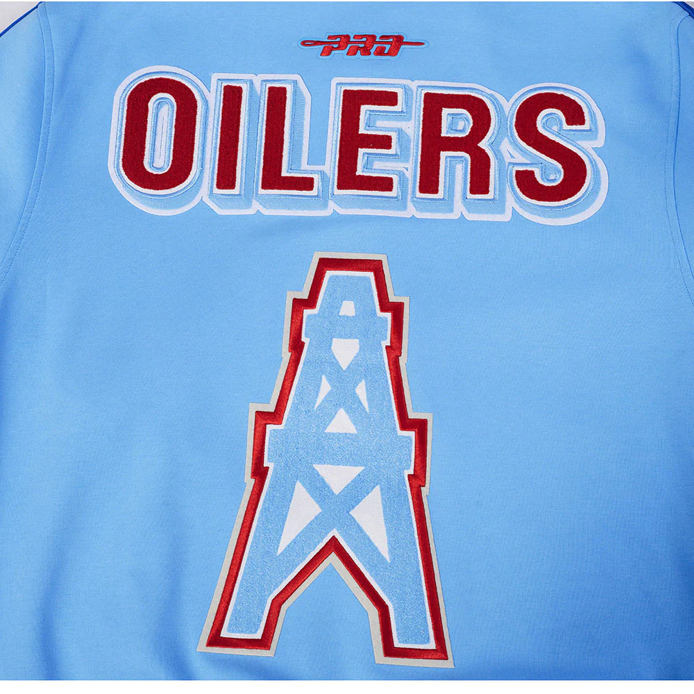 NFL HOUSTON OILERS PRO GAME DAY MEN'S RETRO JACKET (UNI BLUE/ ROYAL BLUE/ RED) - Image 11
