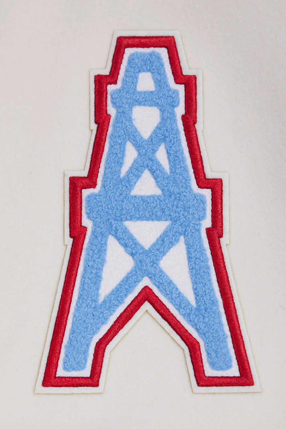NFL HOUSTON OILERS RETRO CLASSIC MEN'S RIB WOOL VARSITY JACKET (EGGSHELL/ UNIVERSITY BLUE) - Image 8