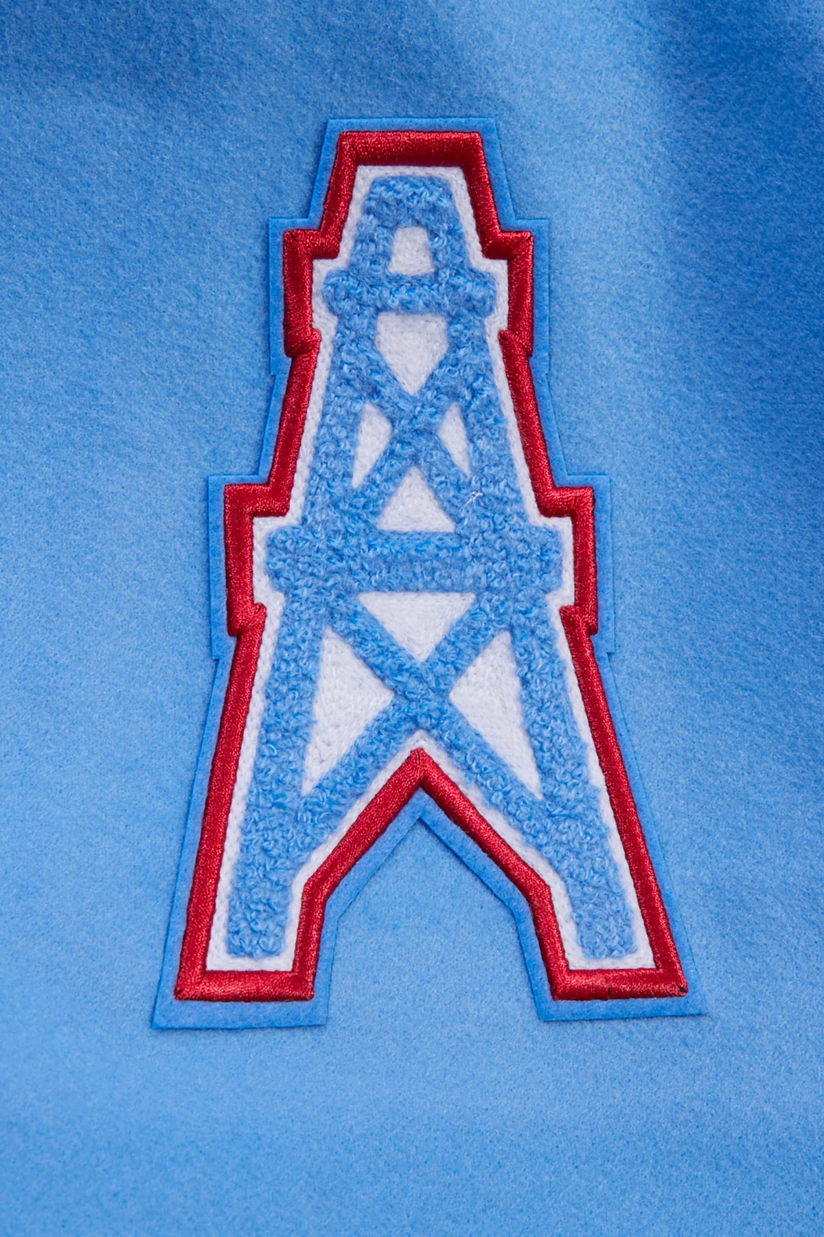NFL HOUSTON OILERS RETRO CLASSIC MEN'S RIB WOOL VARSITY JACKET (UNIVERSITY BLUE/WHITE) - Image 6