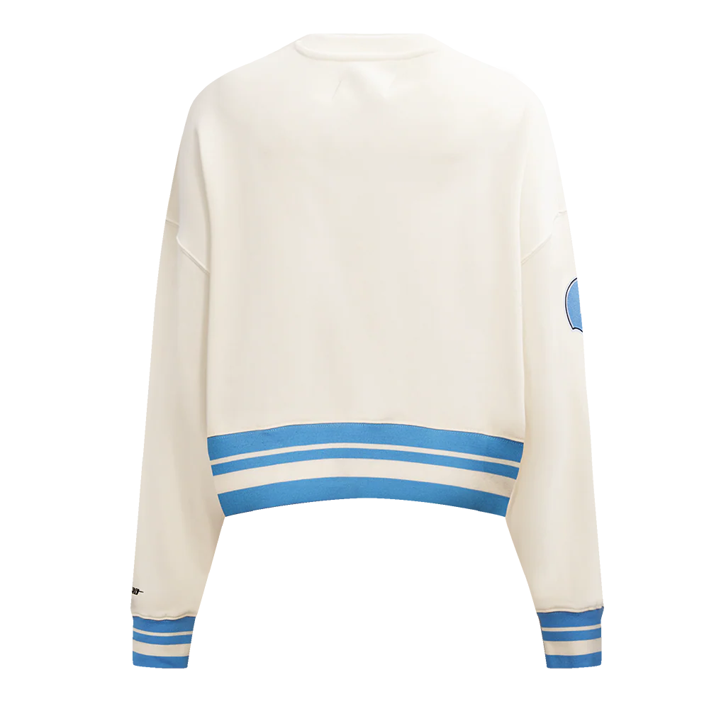 NFL HOUSTON OILERS RETRO CLASSIC WOMEN'S RIB CREWNECK (EGGSHELL/ UNIVERSITY BLUE) - Image 3