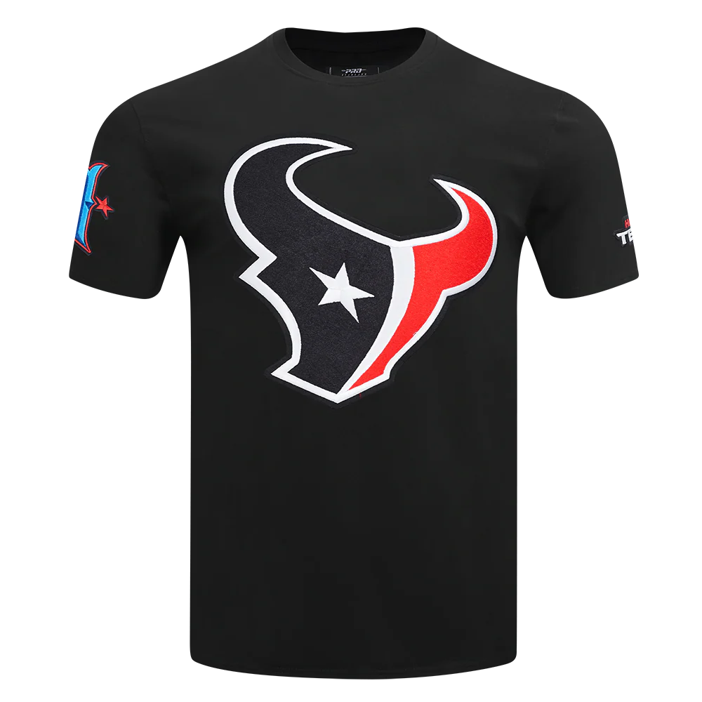 NFL HOUSTON TEXANS CLASSIC MASH UP MEN'S SINGLE JERSEY TEE (BLACK)