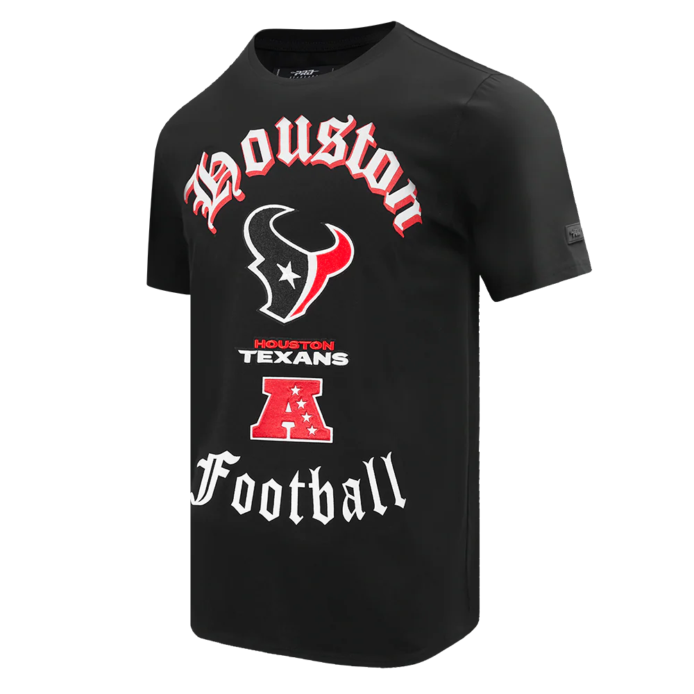 NFL HOUSTON TEXANS CLASSIC OLD ENGLISH MEN'S SINGLE JERSEY TEE (BLACK) - Image 2