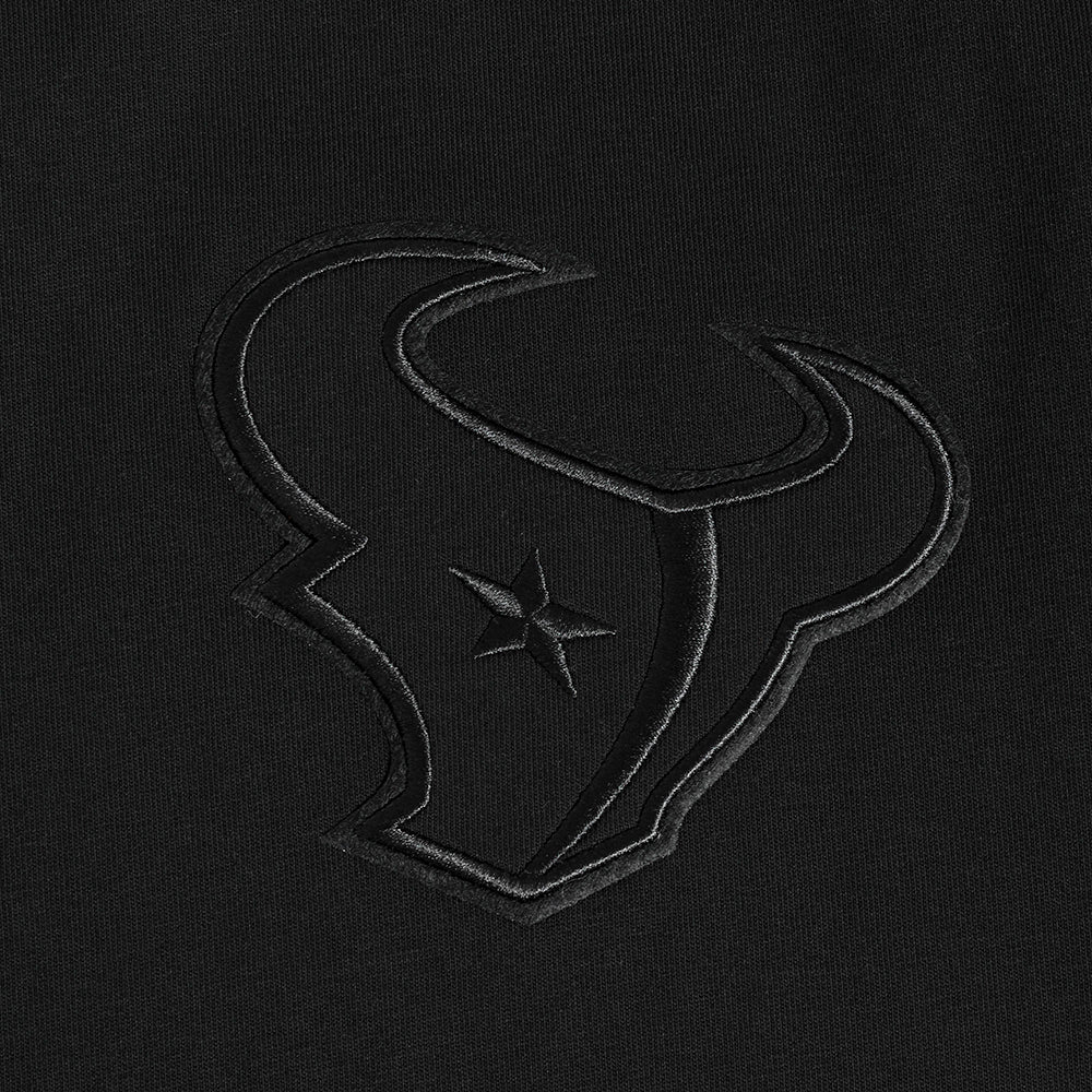 NFL HOUSTON TEXANS NEUTRAL MEN'S COTTON JERSEY DROP SHOULDER TEE (BLACK) - Image 6