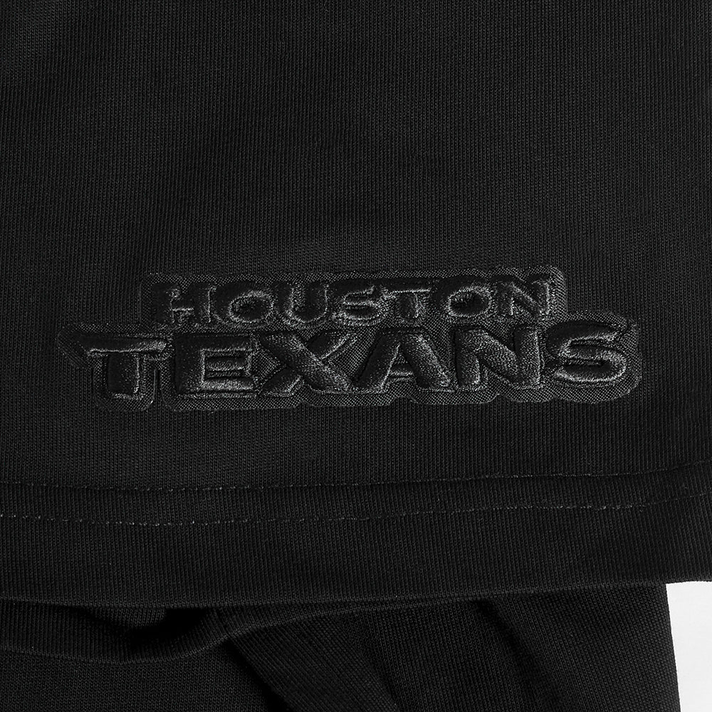 NFL HOUSTON TEXANS NEUTRAL MEN'S COTTON JERSEY DROP SHOULDER TEE (BLACK) - Image 7
