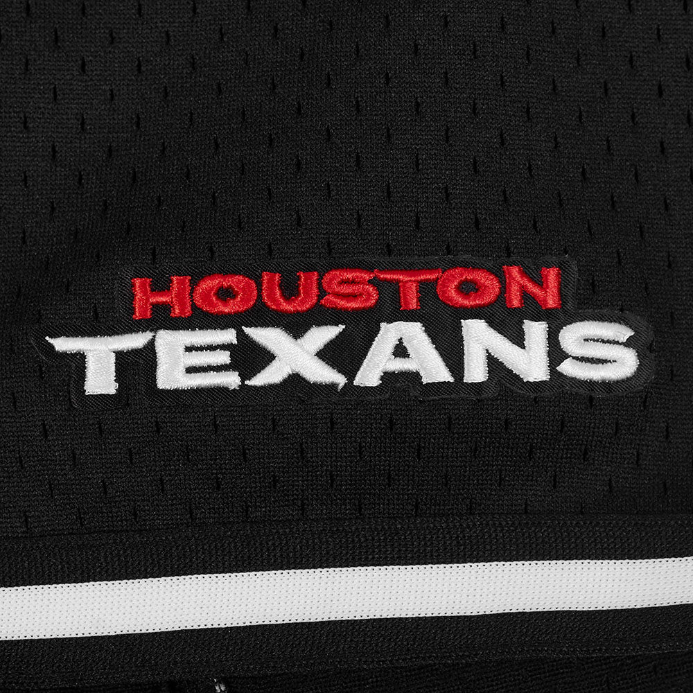 NFL HOUSTON TEXANS SCRIPT TAIL MEN'S MESH BUTTON DOWN SHIRT (BLACK) - Image 6