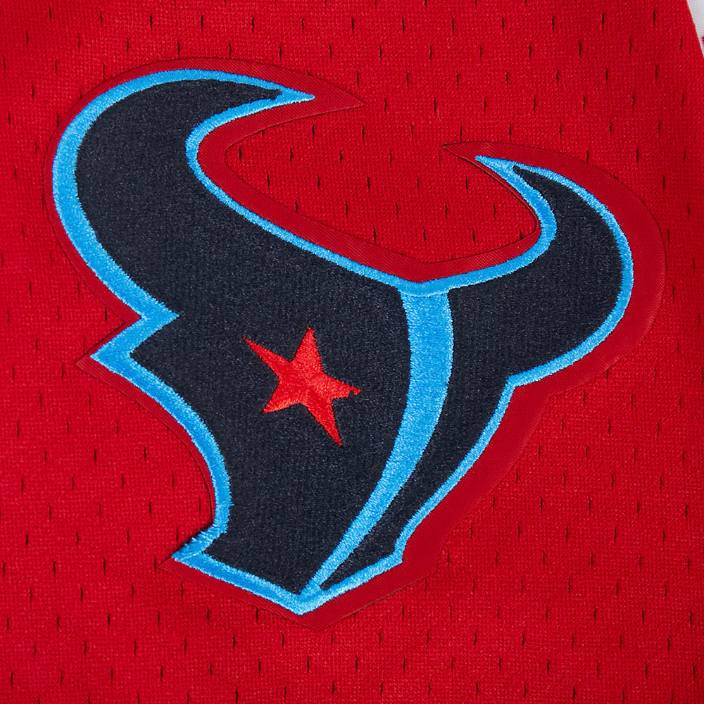 NFL HOUSTON TEXANS CJ STROUD #7 CLASSIC MESH PNN MEN'S MESH BUTTON DOWN SHIRT (RED/BLACK) - Image 7