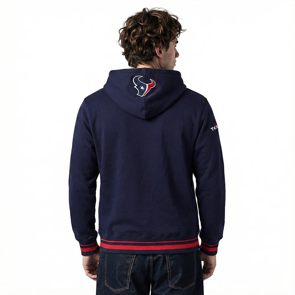 NFL HOUSTON TEXANS SCRIPT TAIL MEN'S RIB FLC PO HOODIE (MIDNIGHT NAVY/RED/MIDNIGHT NAVY) - Image 2