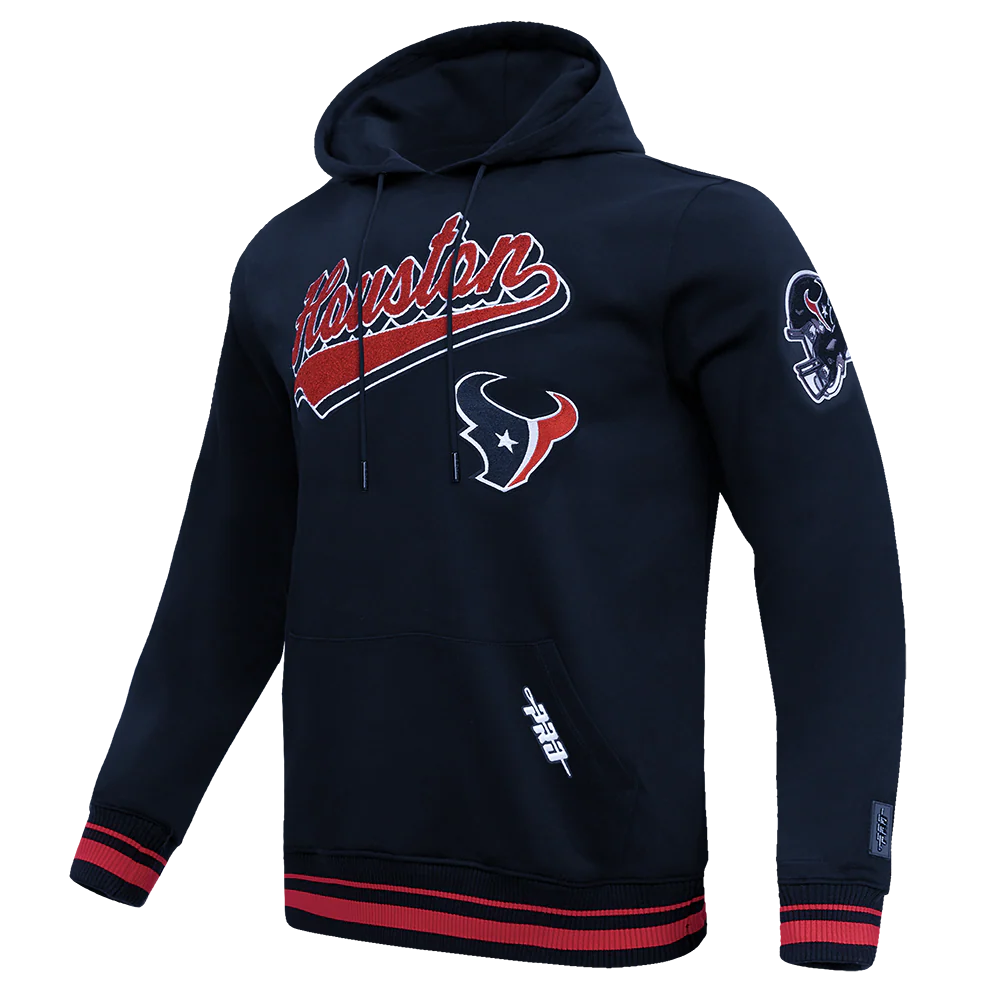 NFL HOUSTON TEXANS SCRIPT TAIL MEN'S RIB FLC PO HOODIE (MIDNIGHT NAVY/RED/MIDNIGHT NAVY) - Image 3