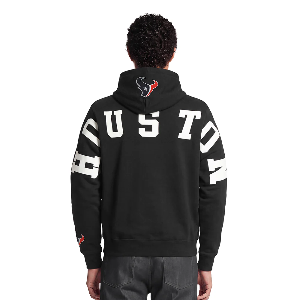 NFL HOUSTON TEXANS WINGSPAN MEN'S DROP SHOULDER FLC PO HOODIE (BLACK)