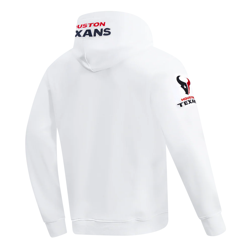 NFL HOUSTON TEXANS CLASSIC CHENILLE MEN'S DOUBLE KNIT PULLOVER HOODIE (WHITE) - Image 4