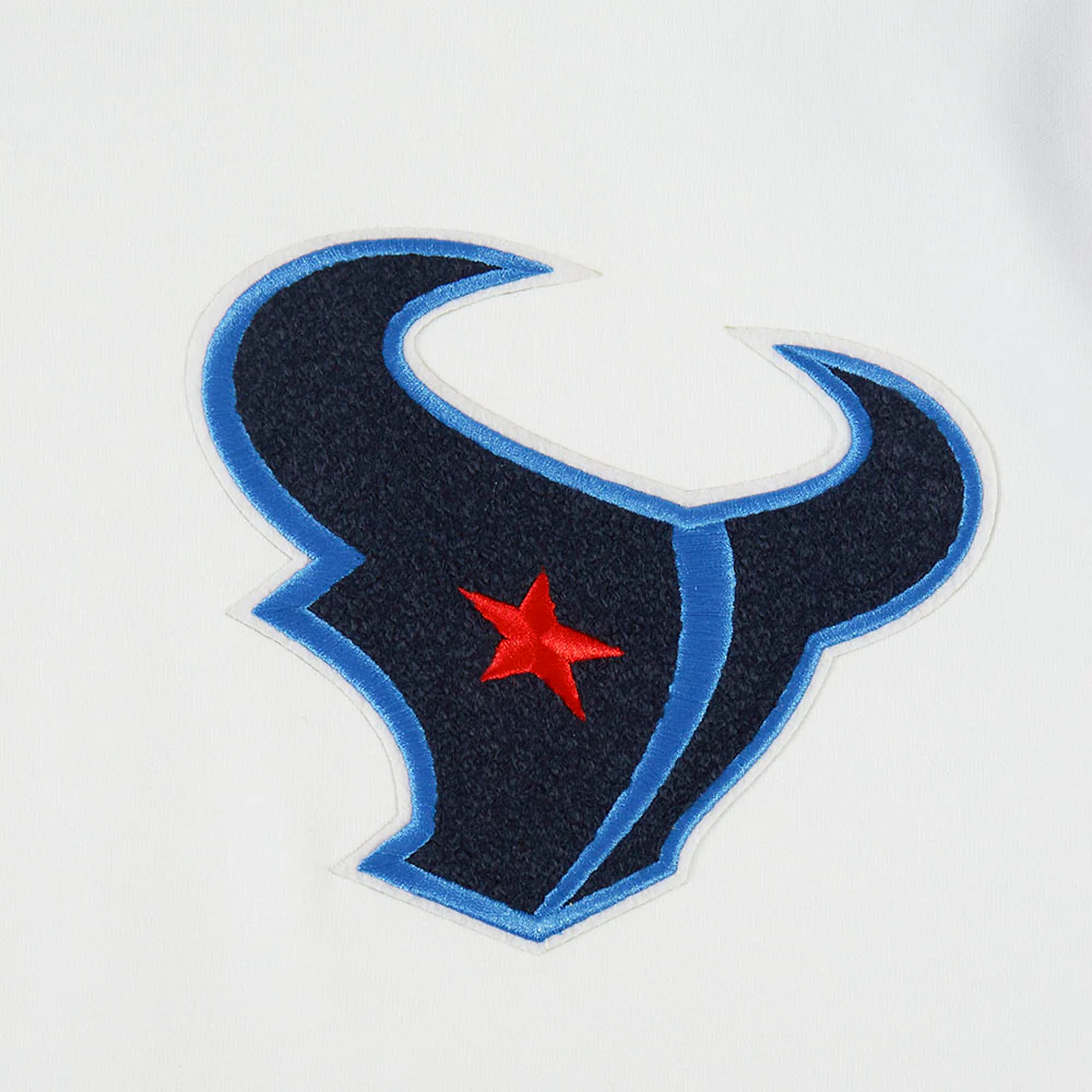 NFL HOUSTON TEXANS CLASSIC CHENILLE MEN'S DOUBLE KNIT PULLOVER HOODIE (WHITE) - Image 5