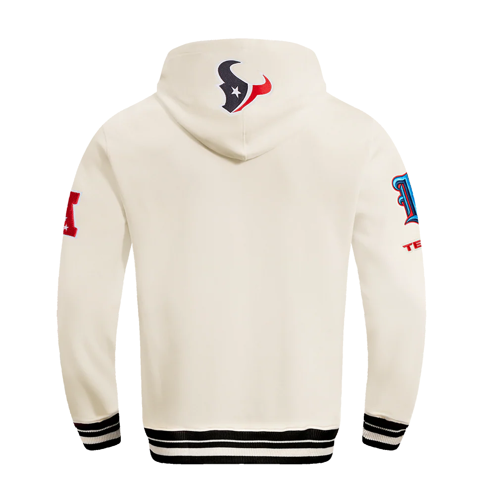 NFL HOUSTON TEXANS RETRO CLASSICS MEN'S RIB FLC PO HOODIE (EGGSHELL/ BLACK) - Image 3