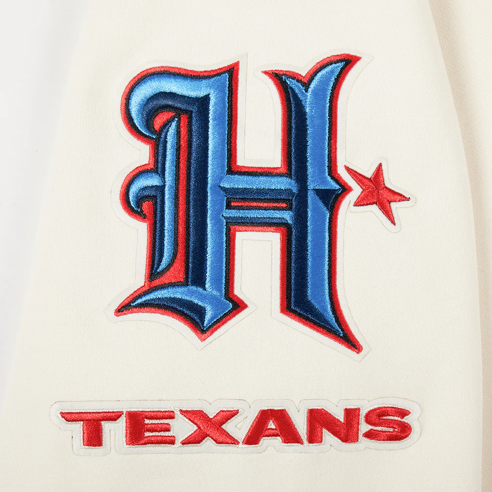 NFL HOUSTON TEXANS RETRO CLASSICS MEN'S RIB FLC PO HOODIE (EGGSHELL/ BLACK) - Image 6