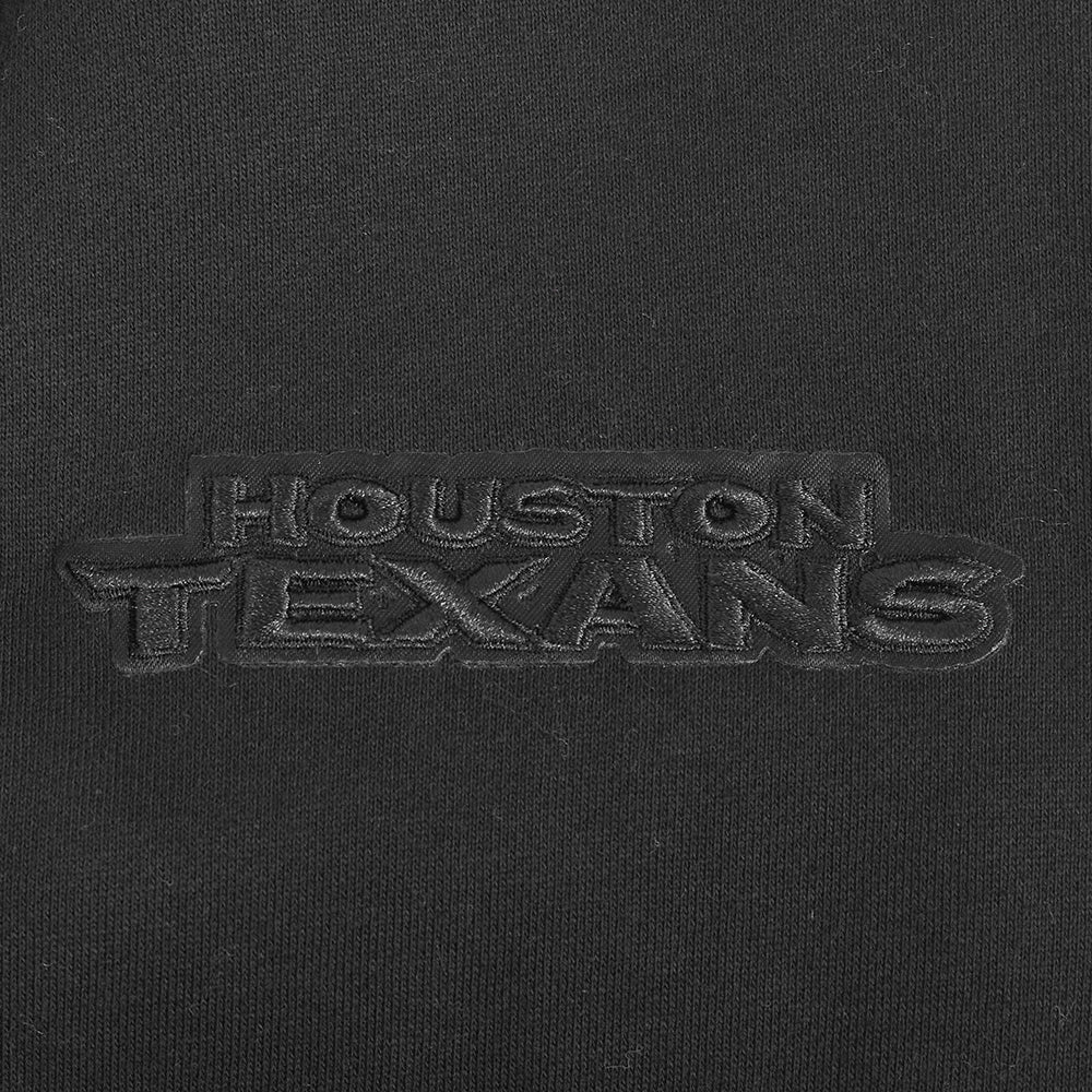 NFL HOUSTON TEXANS NEUTRAL MEN'S DROP SHOULDER FLEECE PULLOVER HOODIE (BLACK) - Image 6