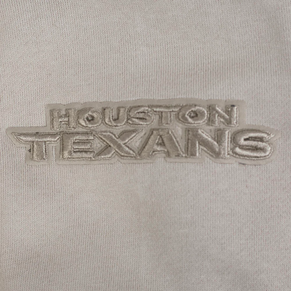 NFL HOUSTON TEXANS NEUTRAL MEN'S DROP SHOULDER FLEECE PULLOVER HOODIE (TAUPE) - Image 6