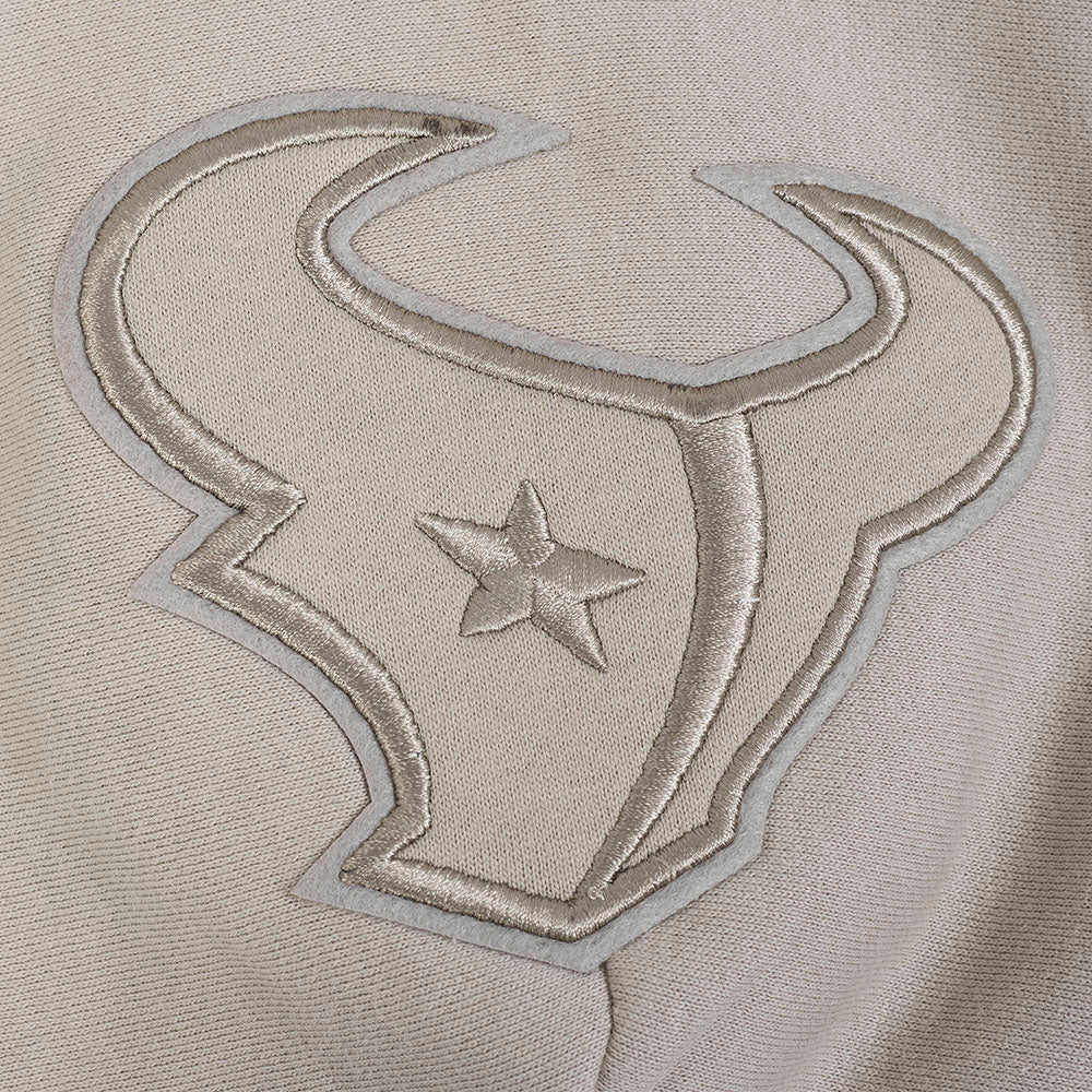 NFL HOUSTON TEXANS NEUTRAL MEN'S DROP SHOULDER FLEECE PULLOVER HOODIE (TAUPE) - Image 8