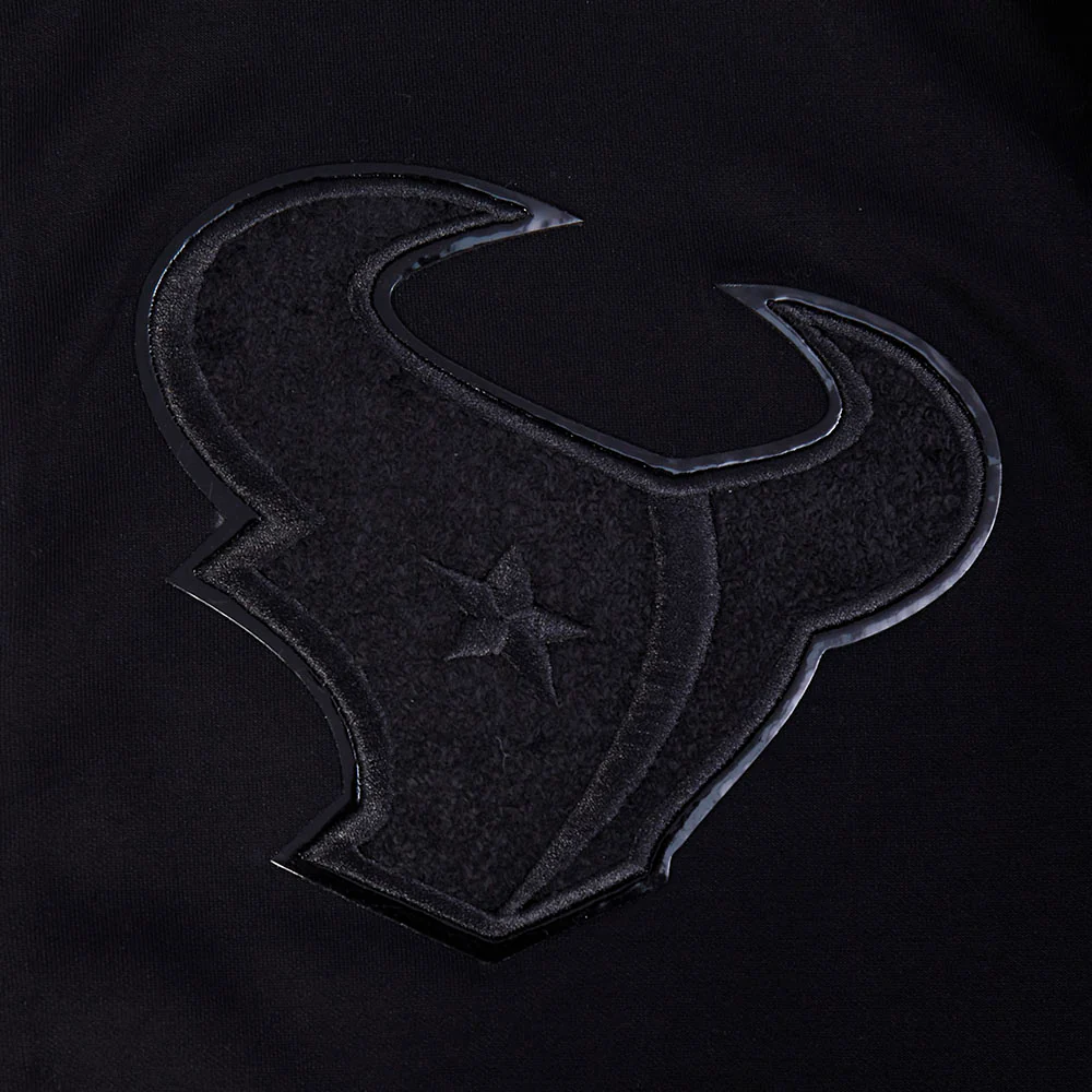 NFL HOUSTON TEXANS TRIPLE BLACK MEN'S DK FZ PO HOODIE (BLACK) - Image 5