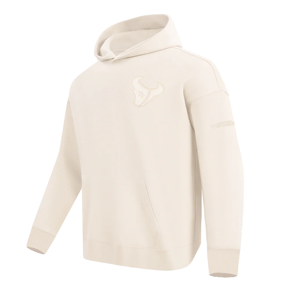 NFL HOUSTON TEXANS NEUTRAL MEN'S DROP SHOULDER PULLOVER HOODIE (EGGSHELL) - Image 2