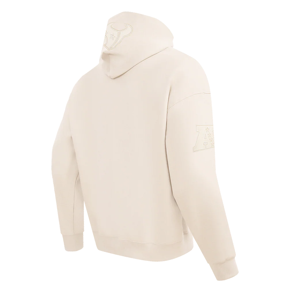 NFL HOUSTON TEXANS NEUTRAL MEN'S DROP SHOULDER PULLOVER HOODIE (EGGSHELL) - Image 4
