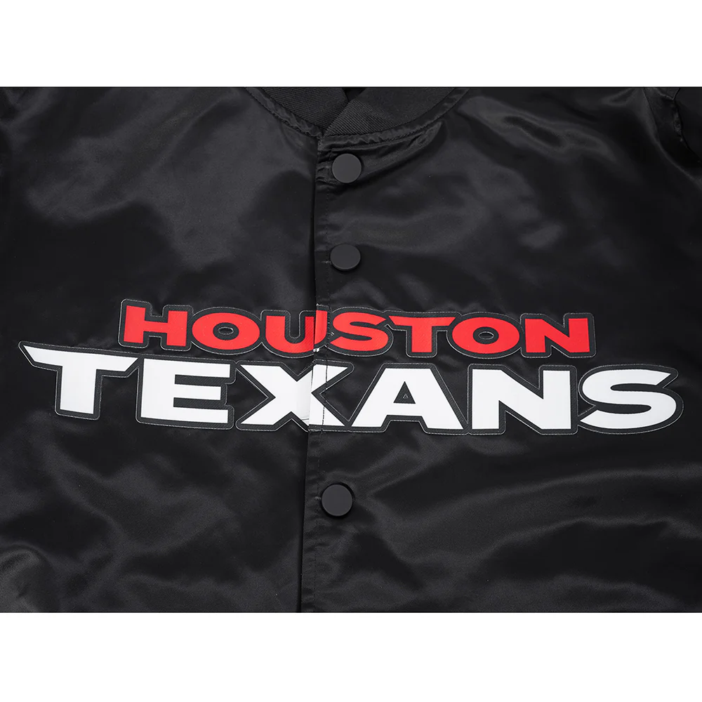 NFL HOUSTON TEXANS CLASSIC BIG LOGO MEN'S SATIN JACKET (BLACK) - Image 13