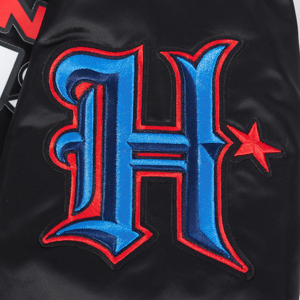 NFL HOUSTON TEXANS CLASSIC BIG LOGO MEN'S SATIN JACKET (BLACK) - Image 14