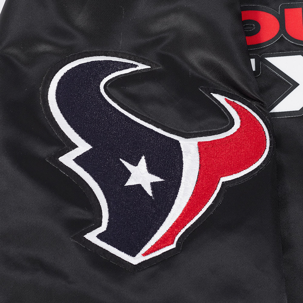 NFL HOUSTON TEXANS CLASSIC BIG LOGO MEN'S SATIN JACKET (BLACK) - Image 15