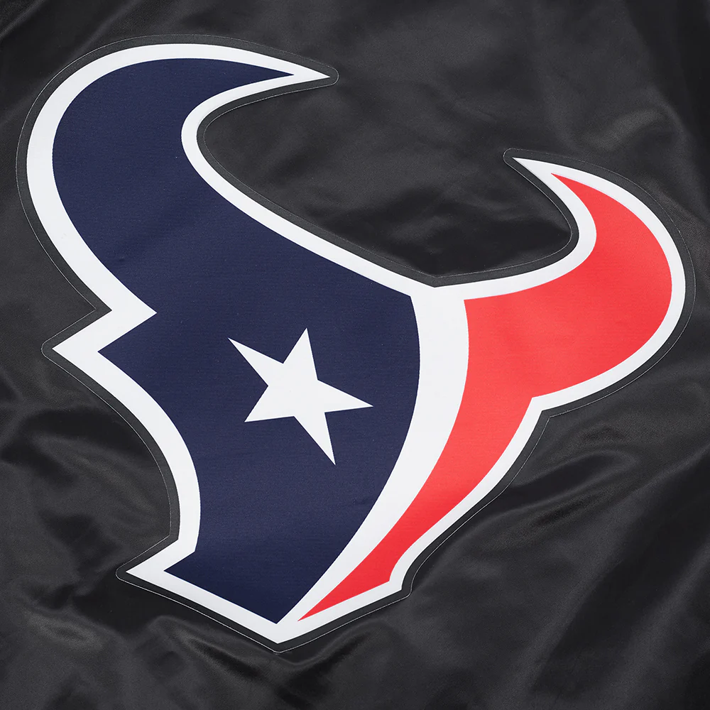 NFL HOUSTON TEXANS CLASSIC BIG LOGO MEN'S SATIN JACKET (BLACK) - Image 8