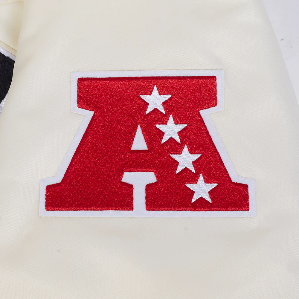 NFL HOUSTON TEXANS RETRO CLASSICS MEN'S RIB SATIN JACKET (EGGSHELL/ BLACK) - Image 8