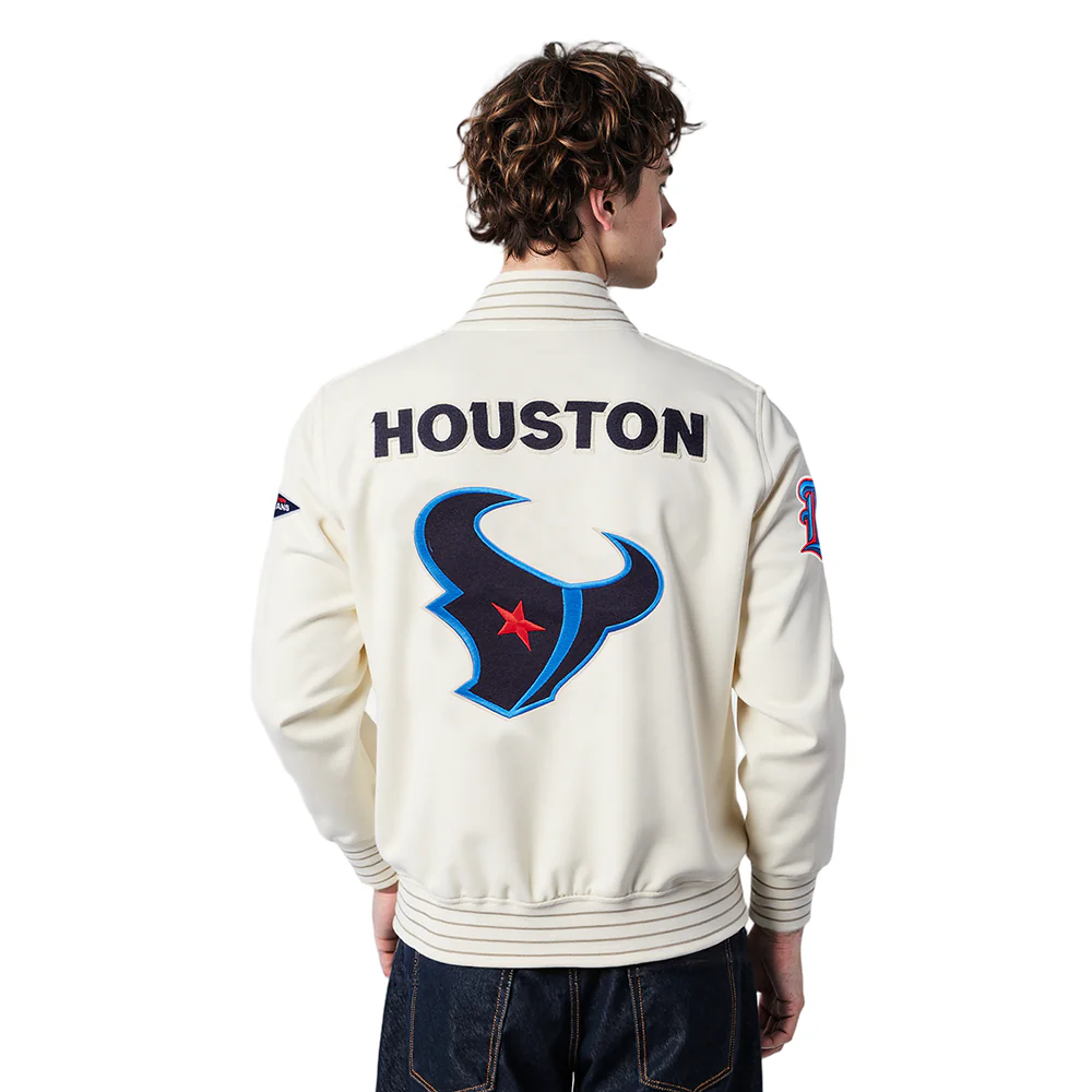 NFL HOUSTON TEXANS PRO GAME DAY MEN'S DBL KNIT JACKET (EGGSHELL/TAUPE/EGGSHELL) - Image 11