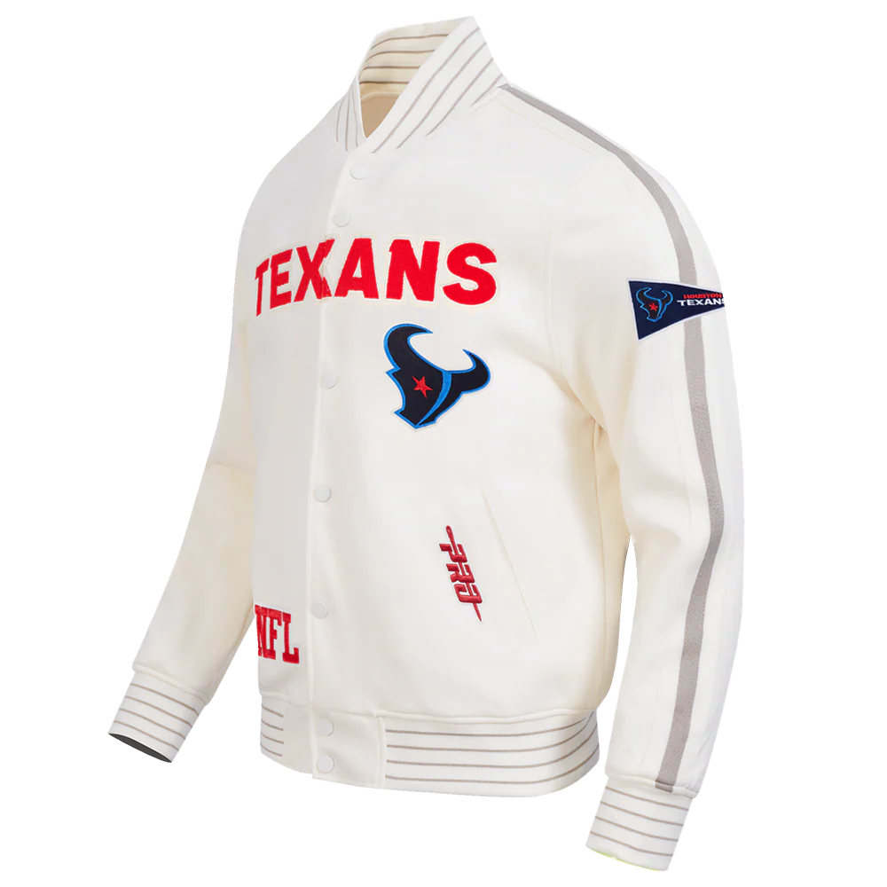 NFL HOUSTON TEXANS PRO GAME DAY MEN'S DBL KNIT JACKET (EGGSHELL/TAUPE/EGGSHELL) - Image 12