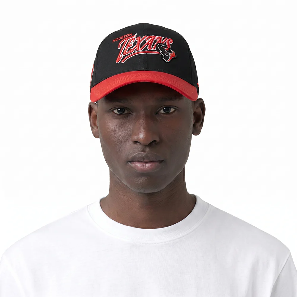 NFL HOUSTON TEXANS TOPPER 2 TONE WORDMARK STRAPBACK (BLACK/RED)