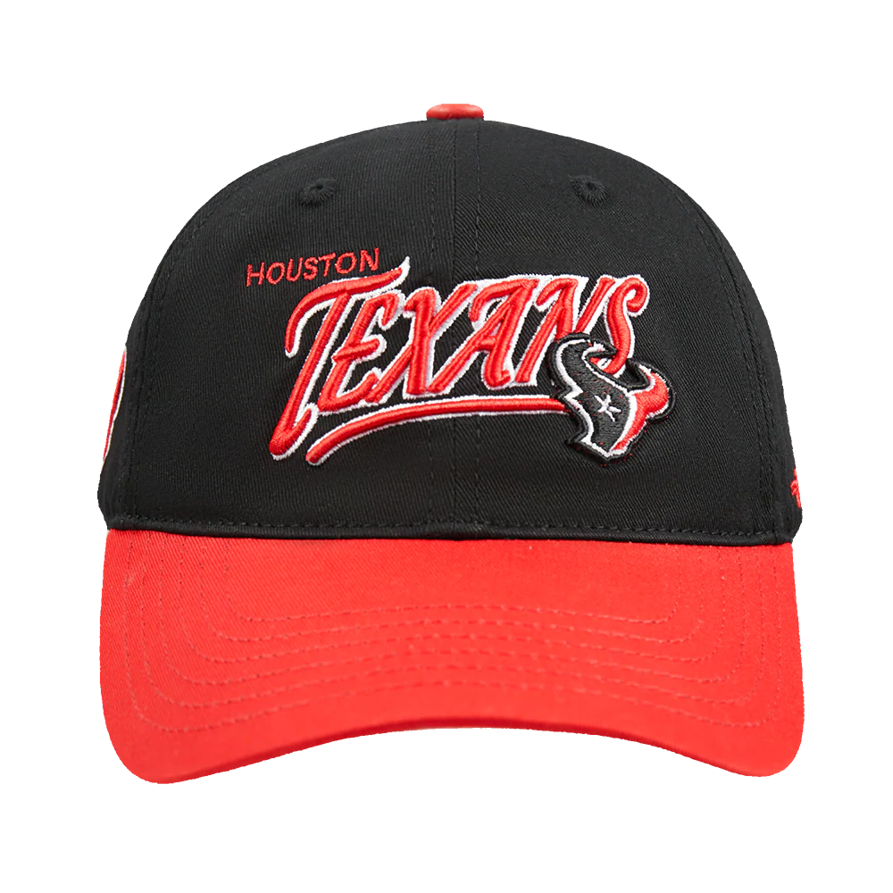 NFL HOUSTON TEXANS TOPPER 2 TONE WORDMARK STRAPBACK (BLACK/RED) - Image 3