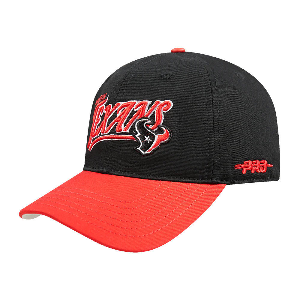 NFL HOUSTON TEXANS TOPPER 2 TONE WORDMARK STRAPBACK (BLACK/RED) - Image 4