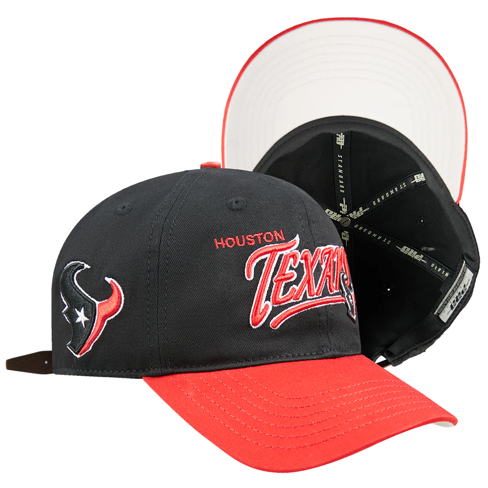 NFL HOUSTON TEXANS TOPPER 2 TONE WORDMARK STRAPBACK (BLACK/RED) - Image 9