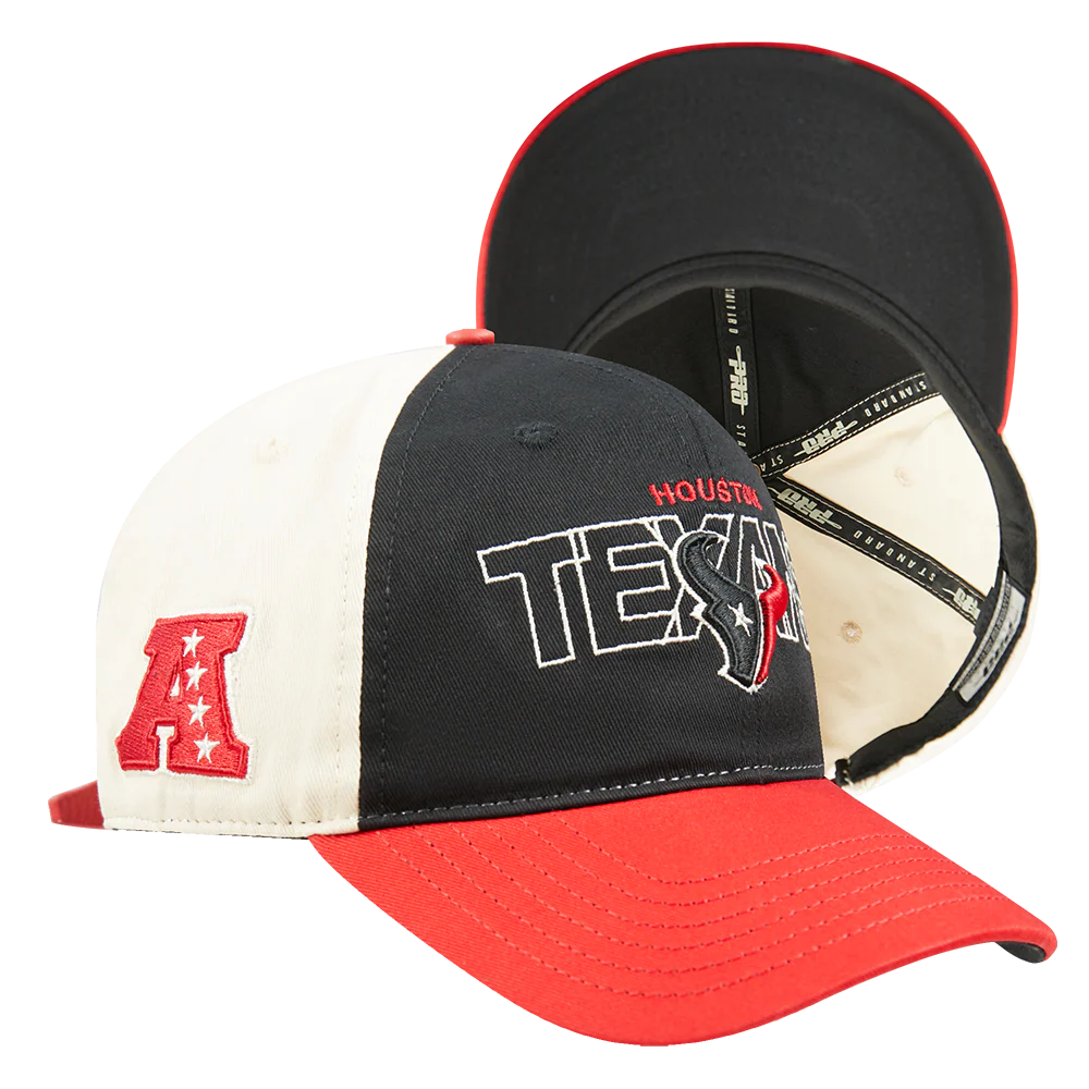 NFL HOUSTON TEXANS STACKS 2 TONE WORDMARK STRAPBACK (BLACK/RED) - Image 9