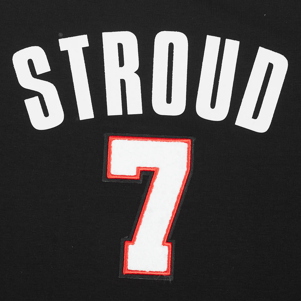 NFL HOUSTON TEXANS CJ STROUD #7 CLASSIC WOMEN'S SINGLE JERSEY BOXY TEE (BLACK) - Image 5