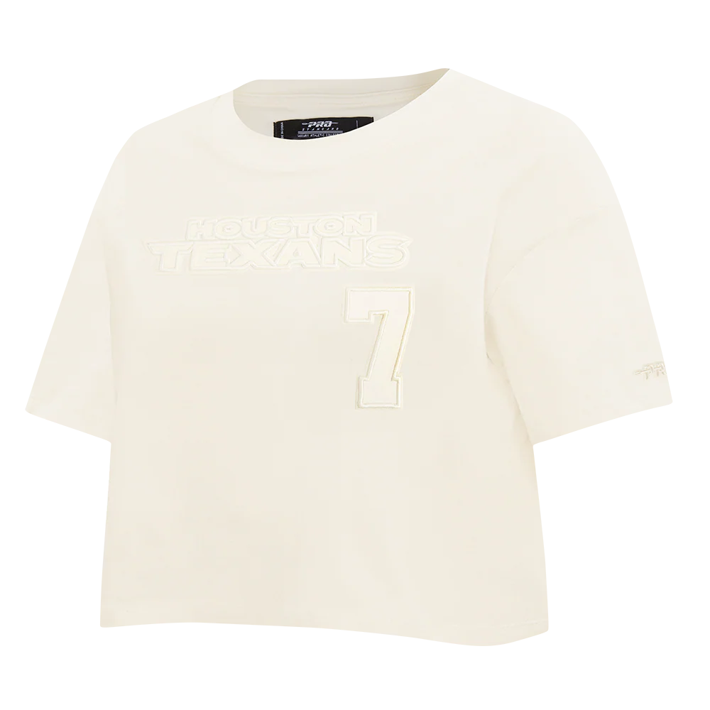 NFL HOUSTON TEXANS CJ STROUD #7 NEUTRAL WOMEN'S SJ BOXY TEE (EGGSHELL) - Image 3