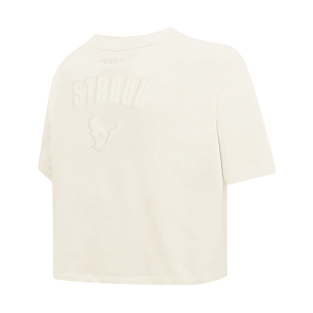 NFL HOUSTON TEXANS CJ STROUD #7 NEUTRAL WOMEN'S SJ BOXY TEE (EGGSHELL) - Image 4