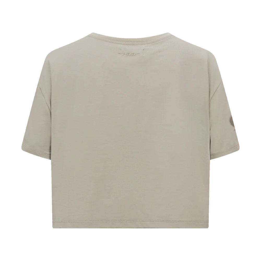 NFL HOUSTON TEXANS NEUTRAL WOMEN'S SINGLE JERSEY BOXY TEE (TAUPE) - Image 3